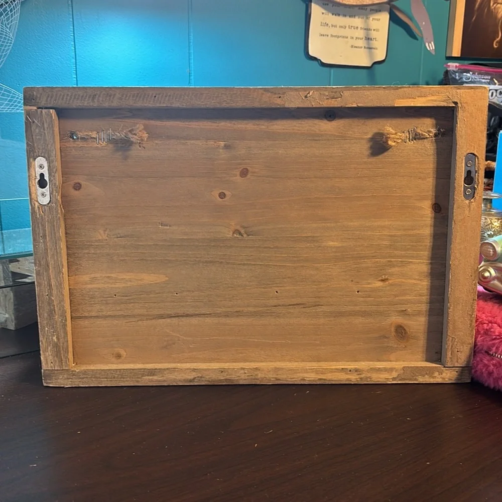 Rustic Brown wooden Welcome Wall Decor 15 x 10, has space cubby for faux